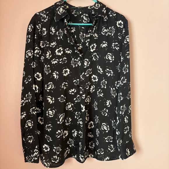 Lauren Ralph Lauren Black and White Tunic with Floral Print - Picture 1 of 5